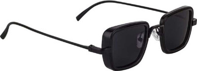 GANSTA Retro Square Sunglasses(For Men & Women, Black)