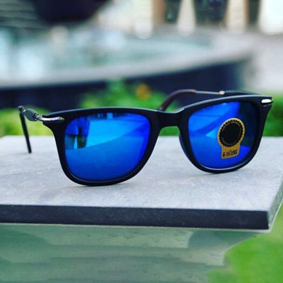 BAJERO Retro Square Sunglasses(For Men & Women, Blue)