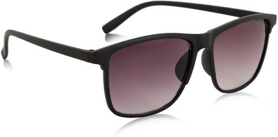 Alchiko Retro Square, Wayfarer Sunglasses(For Men & Women, Black, Violet)