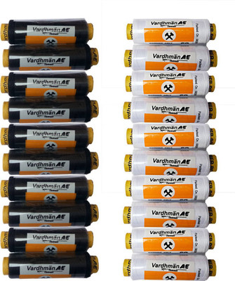 Lucknow Crafts White, Black Thread(180 m Pack of20)