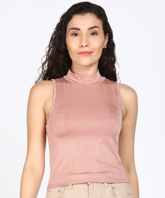 KOTON Casual Self Design Women Pink Top