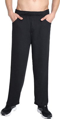 CHKOKKO Solid Men Black Track Pants