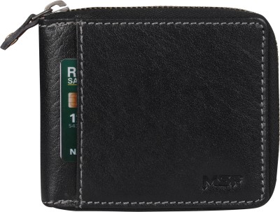 MSF Men Casual, Formal Black Genuine Leather Wallet(7 Card Slots)