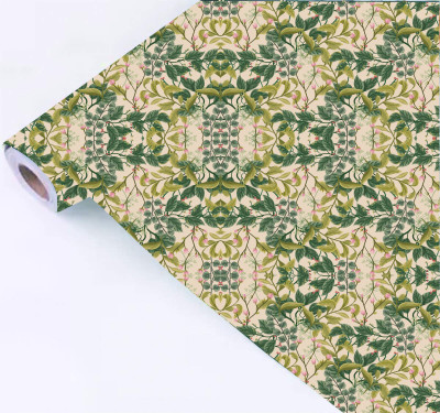 ASA PRINT SOLUTION Vinyl Floral & Botanical Green, Yellow Wallpaper(L x W: 228 cm x 40 cm)