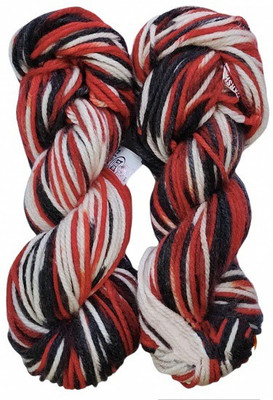 JEFFY Oswal Varsha Motu Thick Chunky Wool Hand Knitting Yarn Multi Colour (Hanks-500gms) Shade No-55