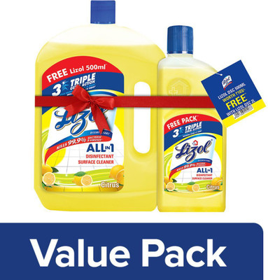 Lizol Disinfectant Surface Cleaner Citrus(2 x 1250 ml)