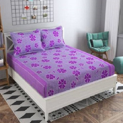 Flipkart SmartBuy 144 TC Microfiber Double 3D Printed Flat Bedsheet(Pack of 1, Multicolor)