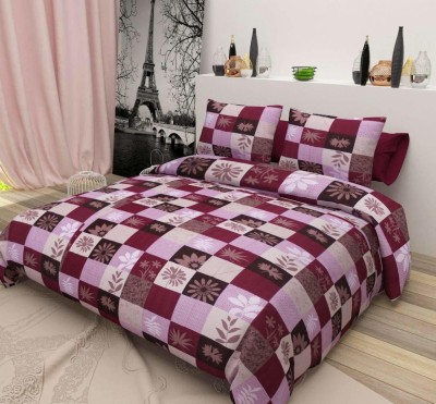 Flipkart SmartBuy 144 TC Microfiber Double Checkered Flat Bedsheet(Pack of 1, Multicolor)