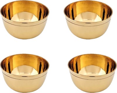 salvusappsolutions Brass Dessert Bowl Handmade Pure Brass Beautiful Round Dessert Katori/Bowl Set for Home & Utility (Pack of 4_1.2x3 Inch)(Pack of 4, Gold)