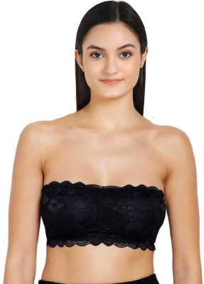 samvar Women Bandeau/Tube Non Padded Bra(Black)