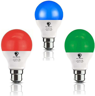 mg lights 9 W Basic Round B22 LED Bulb(RGB, Pack of 3)
