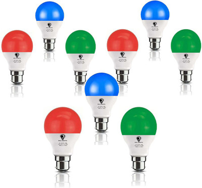 mg lights 9 W Basic Arbitrary B22 LED Bulb(RGB, Pack of 9)