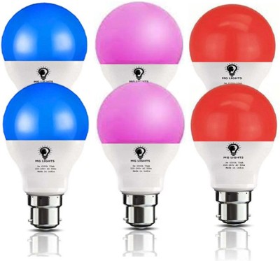 mg lights 9 W Arbitrary B22 LED Bulb(Red, Blue, Pink, Pack of 6)