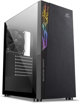 Ant Esports ICE-120AG Mid Tower Computer Case I Gaming Cabinet Supports ATX, Micro-ATX, Mini-ITX Motherboard with 1 x 120 mm Rear Fan Preinstalled - Black Mid Tower Cabinet(Black)