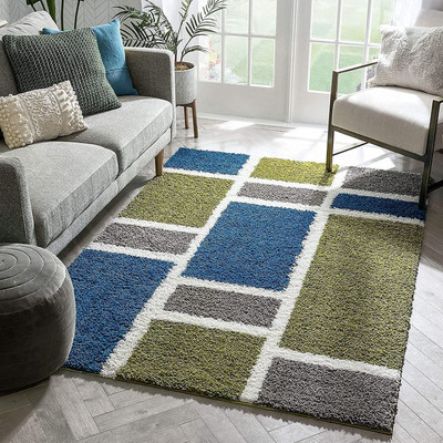 SPA Furnishing Multicolor Polyester Carpet(7 ft,  X 5 ft, Rectangle)