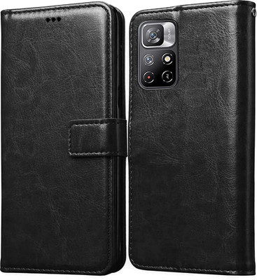 Casotec Flip Cover for Poco M4 Pro 5G, Mi Redmi Note 11T 5G(Black, Pack of: 1)