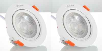 Hybrix LED (6 WATT) Spot Light, Down Light, Ceiling light, COB Light, Elegant Fiber Body, 30° Tiltable, Natural Warm White Light Color (Pack of 2) Recessed Ceiling Lamp(White)
