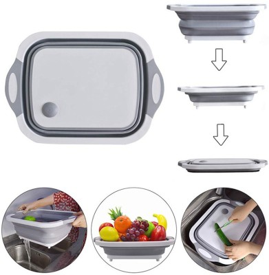 AGWorld Silicone Cutting Board(White, Grey Pack of 1 Dishwasher Safe)