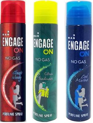 Engage Man Classic Woody + Citrus Sundowner + Cool Marine Perfume Spray 3X100ml Perfume Body Spray  -  For Men