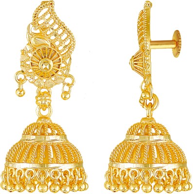 VIVASTRI Traditional 1gm Gold and Micron Plated Alloy Jhumka Earring for Women and Girls Alloy Jhumki Earring
