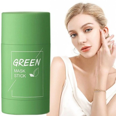GFSU Oil Control Anti-Acne Eggplant Solid Fine, Portable Cleansing Mask Mud Apply Mask, Green Tea Facial Detox Mud Mask Portable Cleansing Mask Mud Apply Mask Green Stick(40 g)