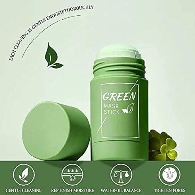 GFSU Purifying Clay Stick Mask Purifying Clay Stick mask Oil Control Anti-Acne Eggplant Solid Fine, Portable Cleansing Mask Mud Apply Mask, Green Tea Facial Detox Mud Mask Portable Cleansing Mask Mud Apply Mask(40 g)