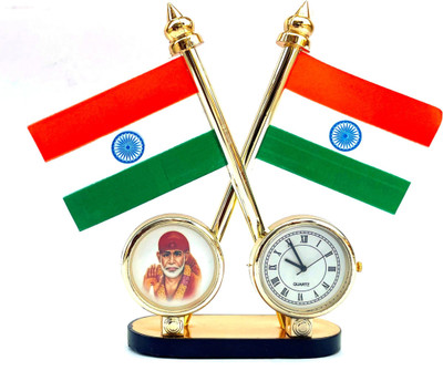 WOLCH indian flag Double Sided Wind Car Dashboard Flag(Nylon)