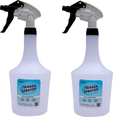 KWEL Spray Bottle 1l Trigger Spray Bottle for Liquid Sprayer Unbreakable Plastic Multipurpose Sanitizer Spray Bottle (Pack of 2) (White) 1 L Hand Held Sprayer(Pack of 2)