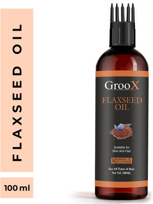 GrooX Cold Pressed Flaxseed-Linseed (Alsi)  Hair Oil(100 ml)