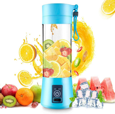 ActrovaX Plastic Fruit Mixer Machine with 4 Blades Hand Juicer(Blue)