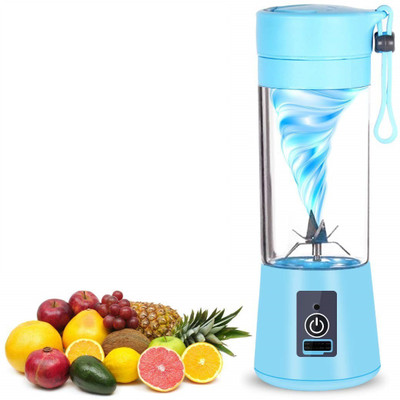 ActrovaX Plastic Juicer Bottle Blender Grinder Mixer Hand Juicer(Blue)