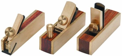 BK Micro Mini Brass Hand Plane Set Wood Finish Planer Hobby Craft -Set of 3 Pieces brass Hand Plane(5 cm)