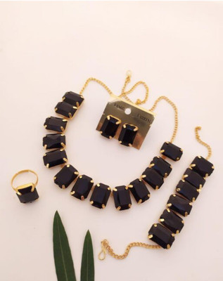 Future Aim Alloy Black Jewellery Set(Pack of 1)