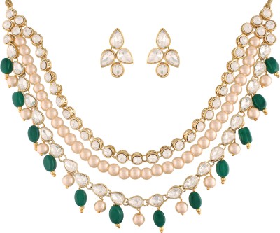 I Jewels Alloy Gold-plated Green, Gold Jewellery Set(Pack of 1)