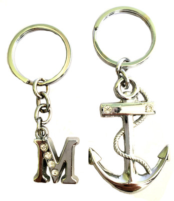 ShopTalk Alphabet Letter M And Anchor Metal Key Chain