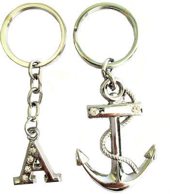 ShopTalk Alphabet Letter A And Anchor Metal Key Chain