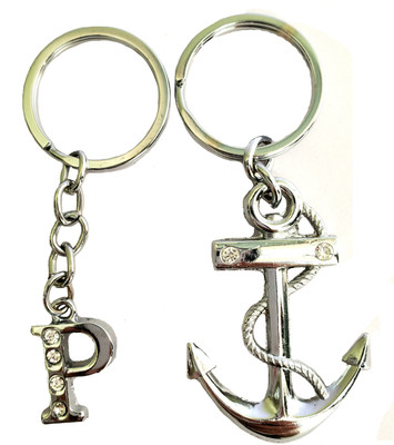 ShopTalk Letter P and Anchor Metal Key Chain