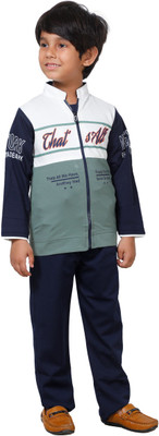 DKGF FASHION Boys Casual Jacket Trouser(GREEN)