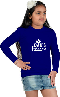 CHOMBOOKA Boys & Girls Typography, Printed Cotton Blend Regular T Shirt(Blue, Pack of 1)