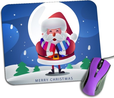 Regalocasila Santa Claus Merry Christmas Gifts Non Slip Rubber Base Gaming Mouse Pad For Computer Pc Laptop Desktop Mousepad(Multicolor)