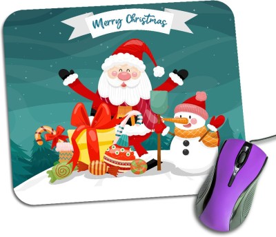 Regalocasila Merry Christmas Santa Claus Snowman Gaming Mouse Pad For Computer Pc Laptop Desktop Mousepad(Multicolor)
