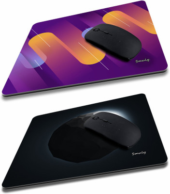 qivee CRISS CORSS PATTERN COMBO (5) Mouse Pad Non-Slip Rubber Base Mouse pad for Laptop & Desktop Non Slip Base Mousepad(Purple & Black)