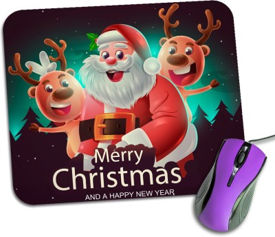 Regalocasila Santa Claus Merry Christmas Happy New Year Gaming Mouse Pad For Computer Pc Laptop Desktop Mousepad(Multicolor)