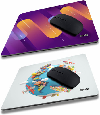 qivee CRISS CORSS PATTERN COMBO (2) Mouse Pad Non-Slip Rubber Base Mouse pad for Laptop & Desktop Non Slip Base Mousepad(Purple & White)