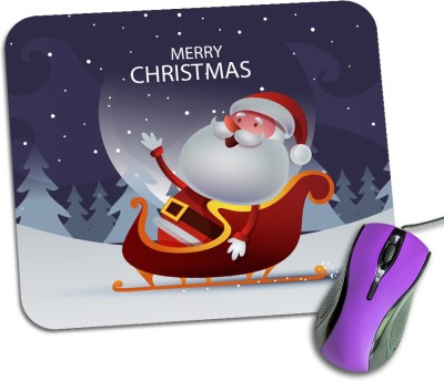 Regalocasila Merry Christmas Santa Claus Non-Slip Rubber Base Gaming Mouse Pad For Computer Desktop & Pc Mousepad(Multicolor)