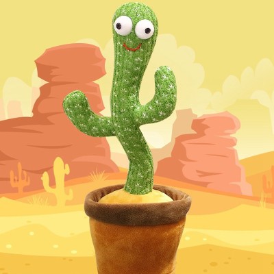 NH WORLD Talking & Dancing Cactus Toy,The Cactus Repeats What You Say,Electronic Dancing Cactus Toy with Lighting,Singing Cactus Recording and Repeat Your Words,Cactus Mimicking Toy for Kids(USB RECHARGABLE - FREE CHARGING CABLE PROVIDED)(Green)
