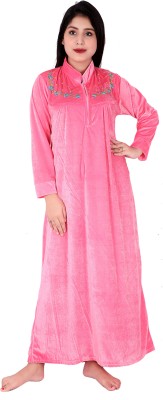 Glossia Women Nighty(Pink)