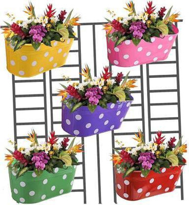 UV International polka planters Plant Container Set (Pack of 5, Metal) Plant Container Set(Metal)
