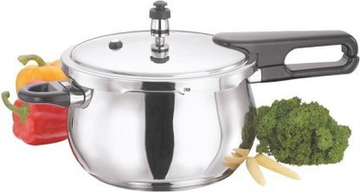 Vinod Cookware 5.5 L Outer Lid Induction Bottom Pressure Cooker(Stainless Steel)
