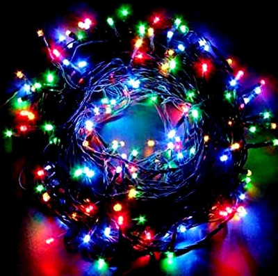 spark world 200 LEDs 40 m Multicolor Color Changing, Flickering, Steady String Rice Lights(Pack of 1)